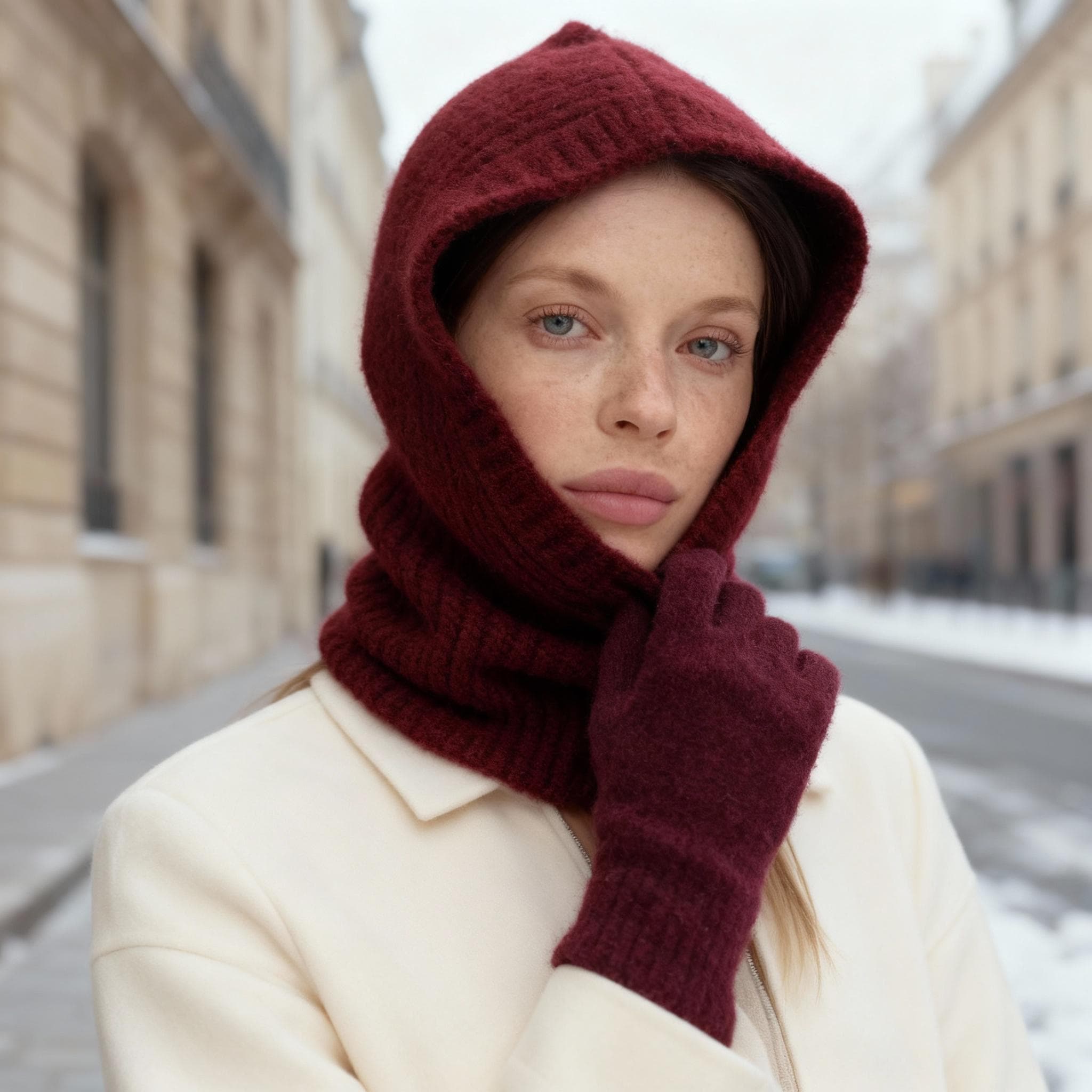 Bonnet Cache-cou Multifonction Pour Femme - Écharpe à Capuche Tricotée Avec Doublure Polaire - Chaud Et Coupe-vent - Plusieurs Coloris - 7