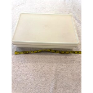 Coperchio per contenitore rettangolare Tupperware Vintage 290-2 291-6 bianco 13x9,5x2,5
