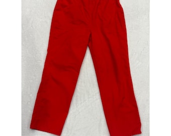 Oxford Sport Vintage Red Elastic Waist Pants Womens Medium Straight Leg Cotton