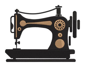Vintage Sewing Machine Embroidery Design, Retro Tailor Craft Embroidery Digital Digitize File, Instant Download