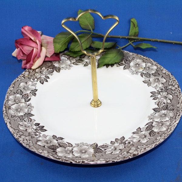 Vintage Cake Plate With Handle Malverne by Enoch Wedgwood Tunstall