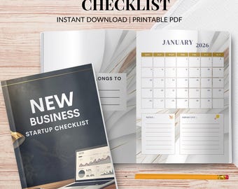Business Startup Checklist | Editable Business Planner (Digital Download)