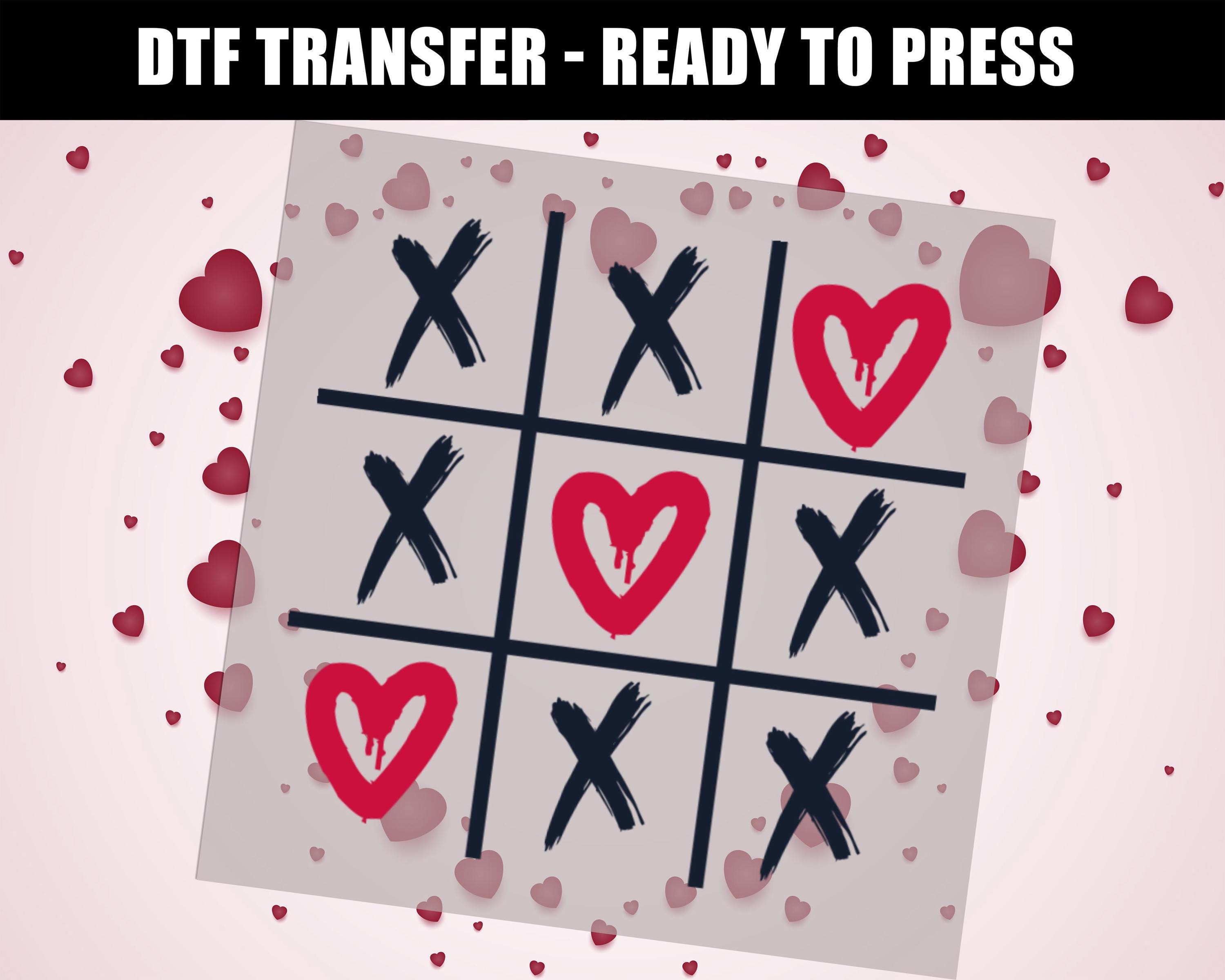 XOXO Tic Tac Toe DTF Heat Transfer - Festive Valentine Design - Iron on ...
