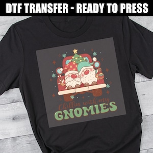 Chillin With My Gnomies DTF Transfer - Vintage Truck Holiday Design