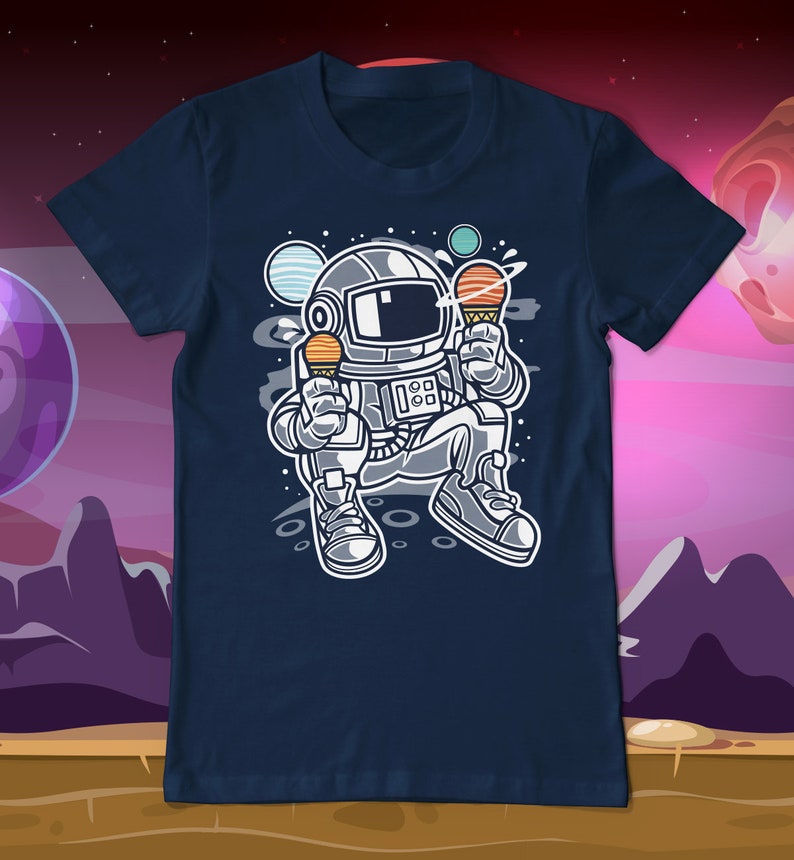 Adult Space Tee NASA Shirt Icecream Space Shirt Astronaut Ice Cream Tee Shirt Space Ice cream T-Shirt Kids Astronaut Space Geeks Gift