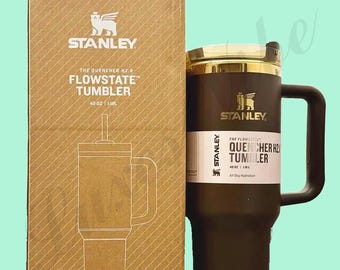 40oz Insulated Tumbler - Travel Cup with Handle & Straw