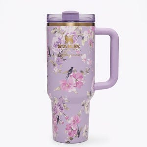 Stanley style 40oz Quencher Tumbler – Lavender Lilac Floral Birds Travel Mug image 3