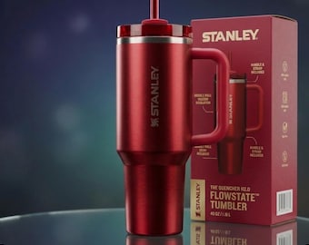 Stanley 40oz Quencher H2.0 Tumbler: Metallic Ruby Red Stainless Steel Travel Mug