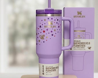 Stanley Quencher H2.0 FlowState 40oz Tumbler - Star Pattern Lavender