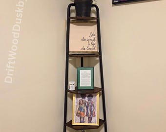 5-Tier Ladder Corner Shelf for Stylish Small Space Storage | Book Storage | Corner Storage | Tall Corner Shelf | Plant Stand Shelf