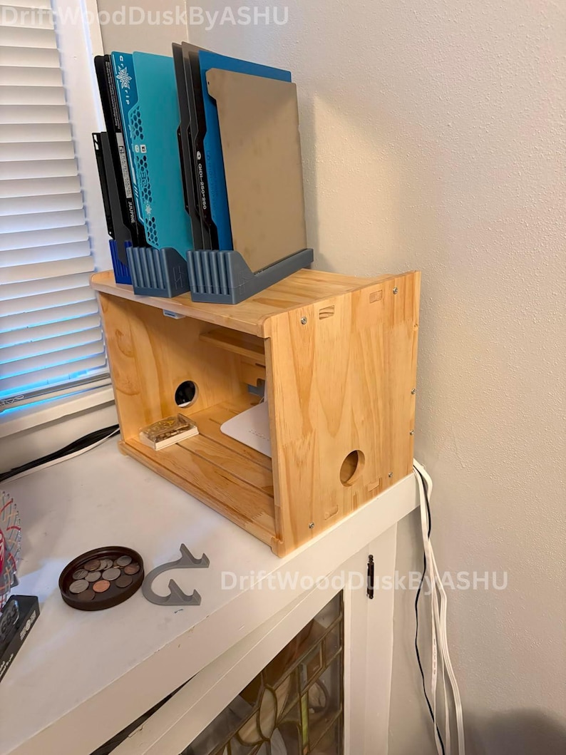 Wood Wifi Router Storage Box | Cable Management Box for Modem | Cable ...