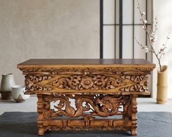 Wooden Japanese Small Altar Table & Meditation  | Japanese Altar | Prayer Table | Spiritual Table | Low coffee Table | Japanese  Tea Table