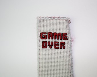 Game over Bookmark cross stitch