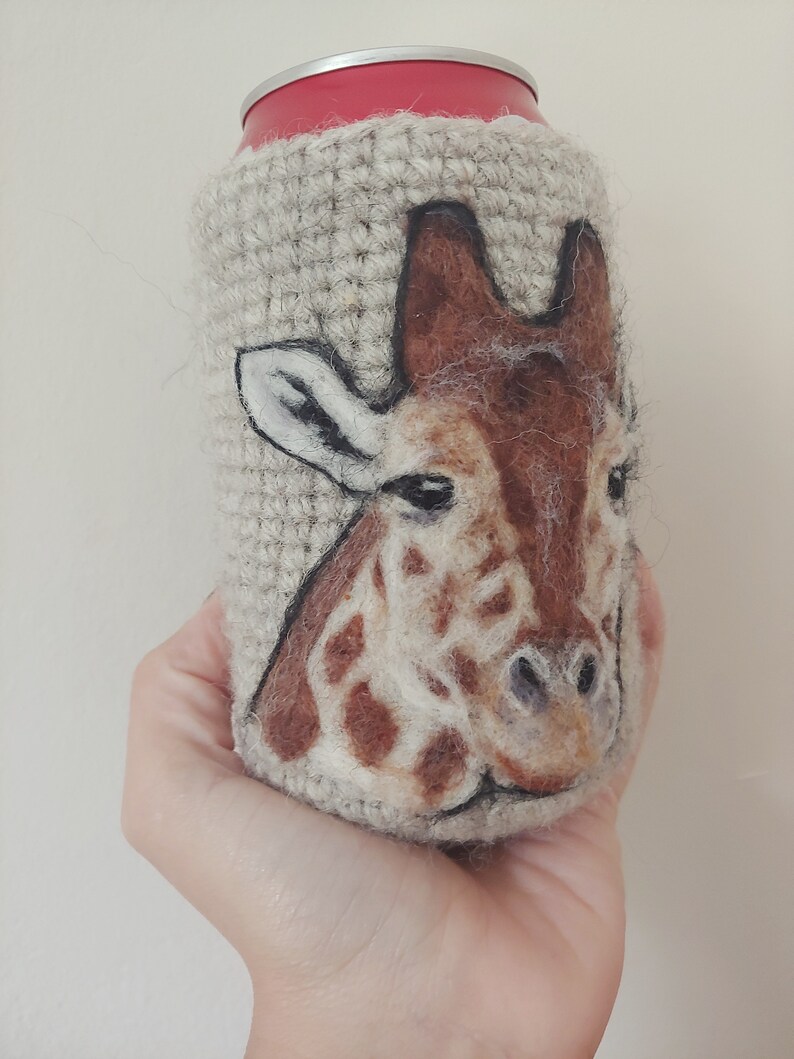 Giraffe can cozy Needle felted image 3