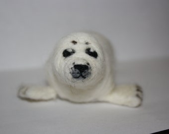 Small baby seal needle felt sculpture