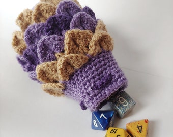 Small Scale Dice bag purple beach  pouch / crocodile stitch