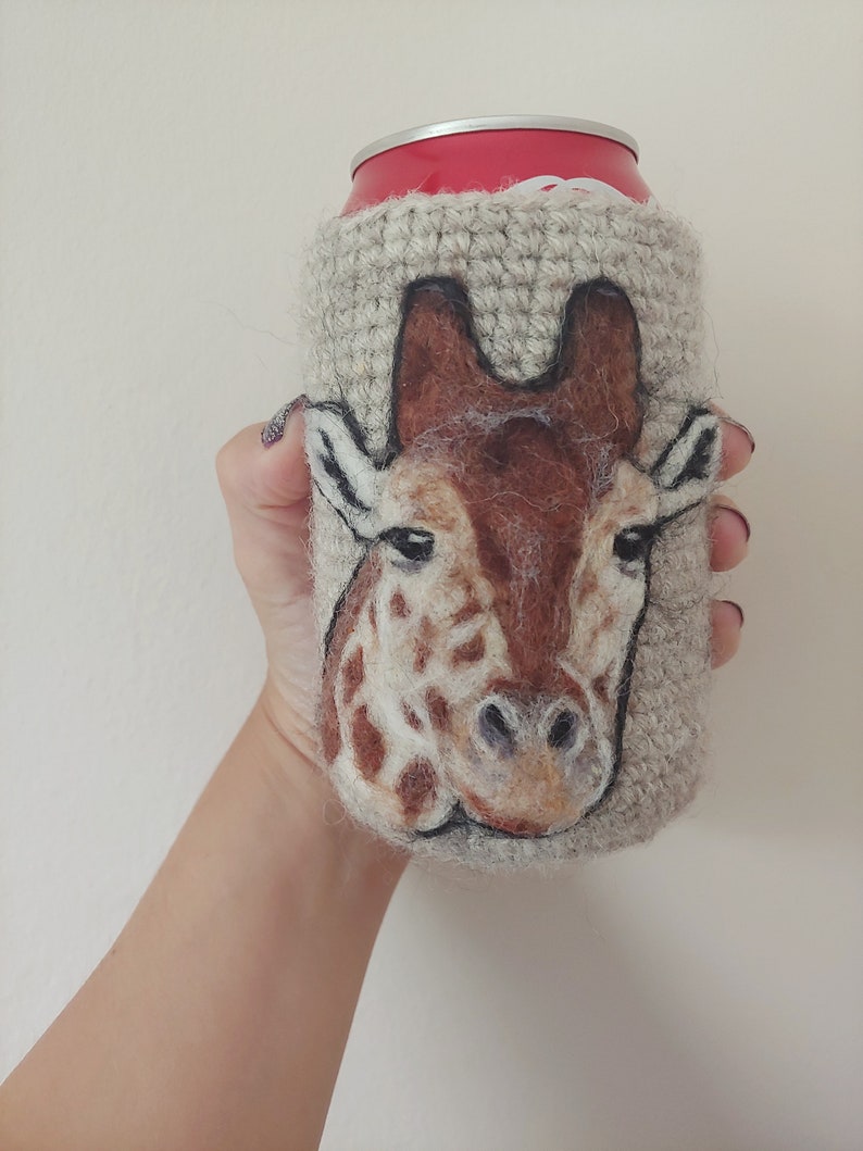 Giraffe can cozy Needle felted image 1