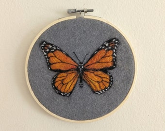 felt monarch butterfly wool painting home decor