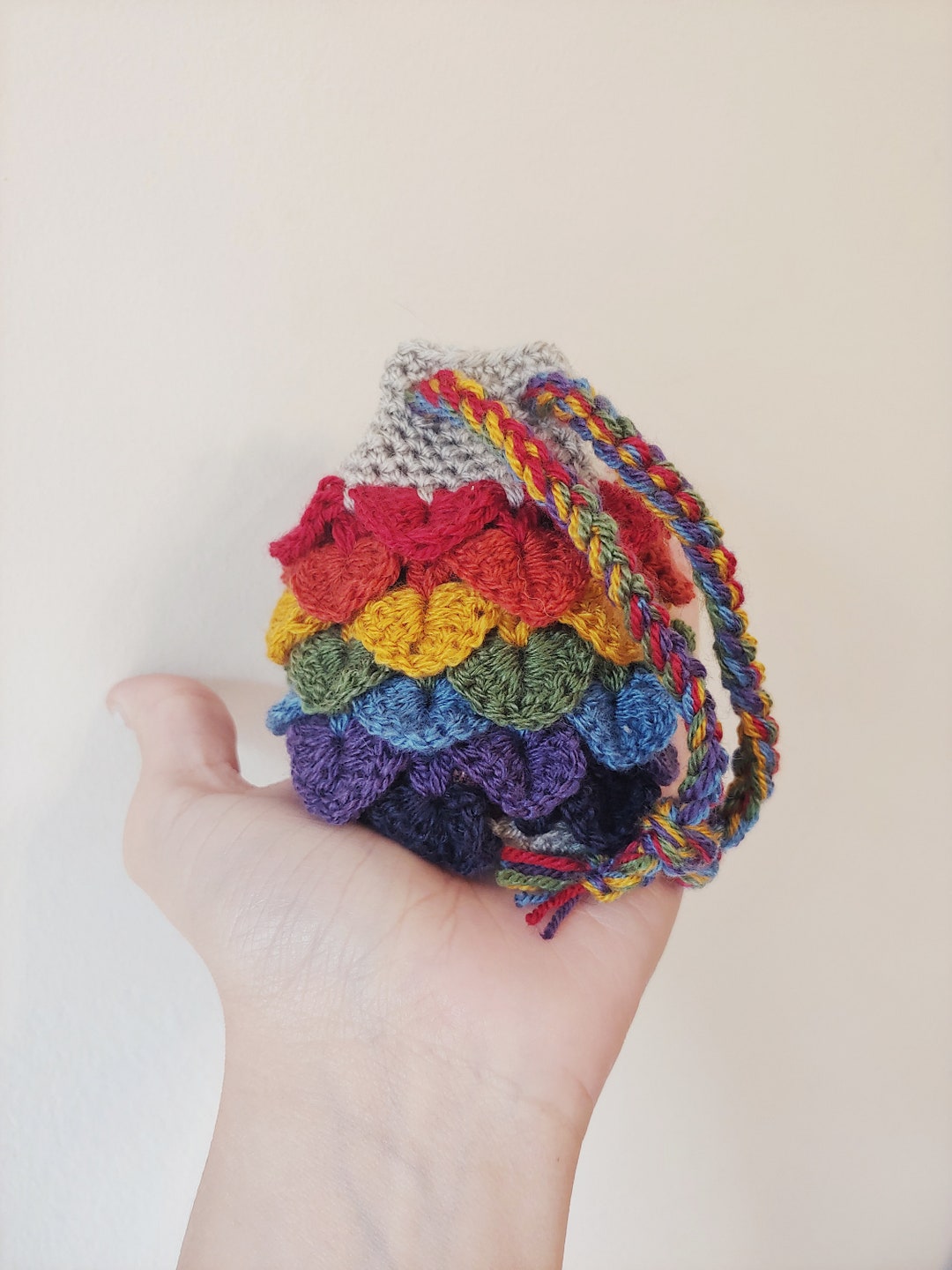 Scale Dice Bag Rainbow Pouch / Crocodile Stitch Etsy