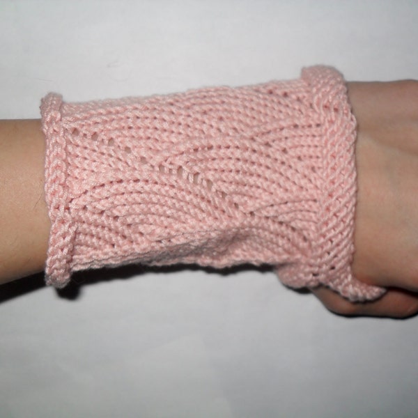 Sale Bamboo cotton blend dusty pink wrist warmer/ fingerless gloves shipping included .