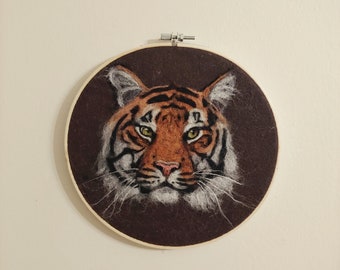 felt tiger wool painting home decor