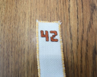 42 cross stitch bookmark