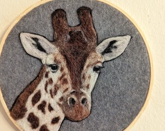 felt giraffe wool painting home decor