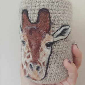 Giraffe can cozy Needle felted image 2