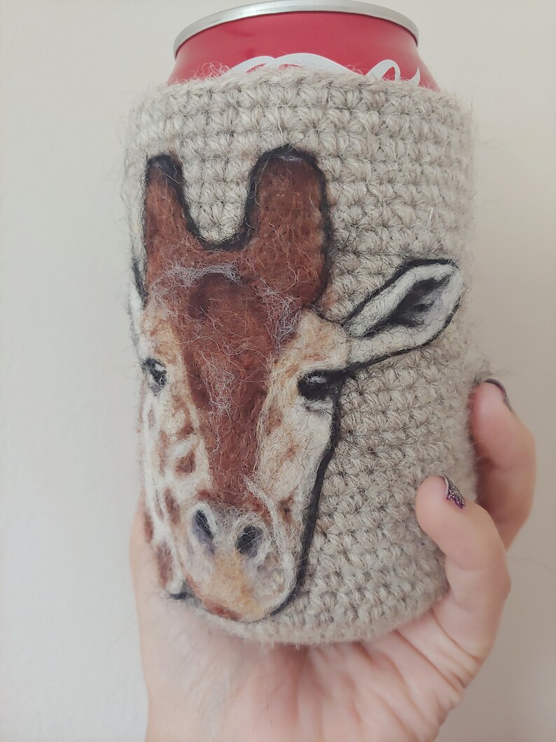 Giraffe can cozy Needle felted image 2