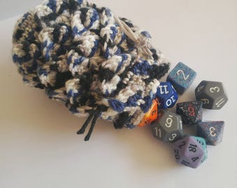 Scale Dice bag icy blue pouch / crocodile stitch