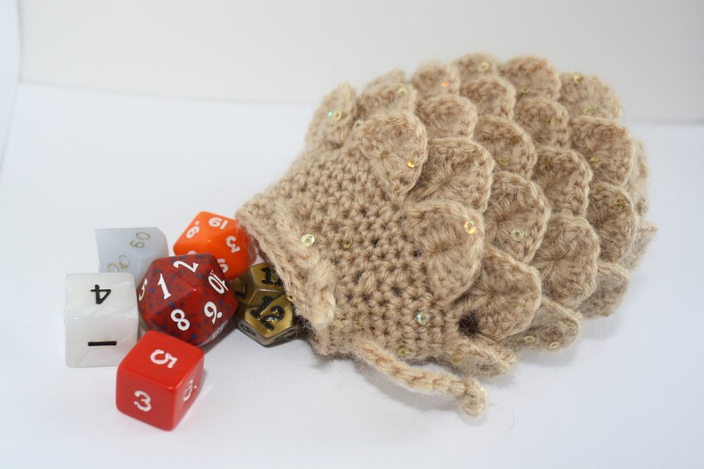 Scale Dice Bag Gold Sequins Pouch / Crocodile Stitch Etsy