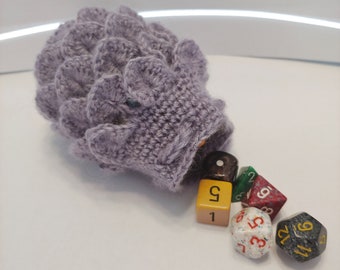 Scale Dice bag light cloudy purple  pouch / crocodile stitch