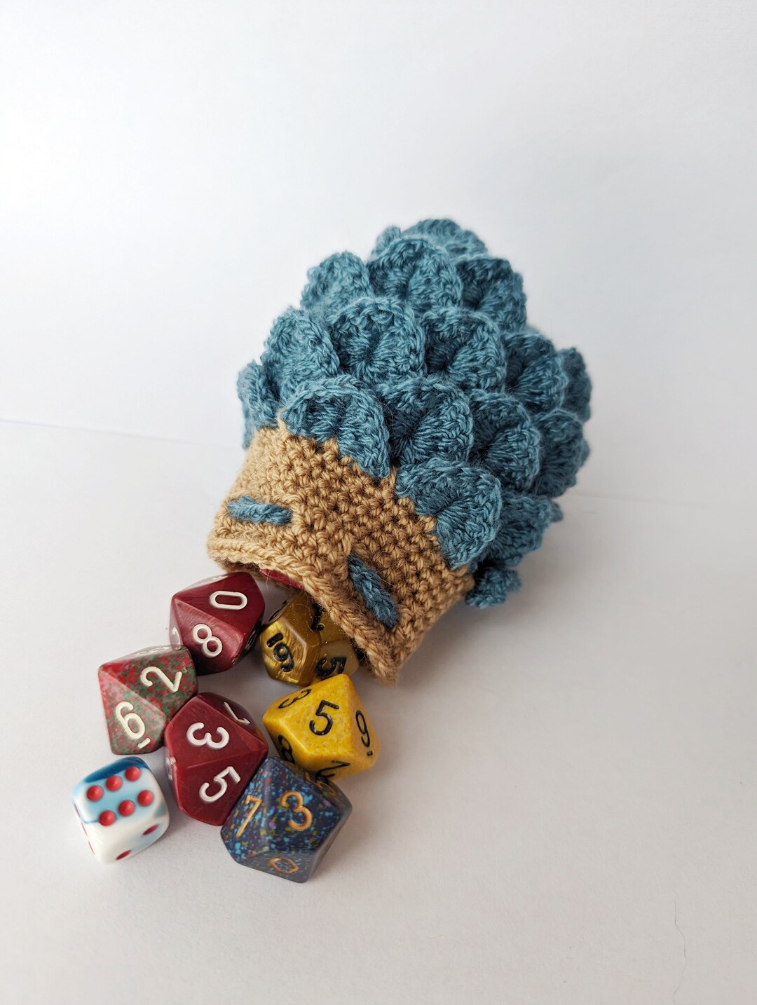 Scale Dice Teal Blue Pouch / Crocodile Stitch Etsy