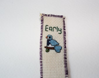 Early bird bookmark cross stitch