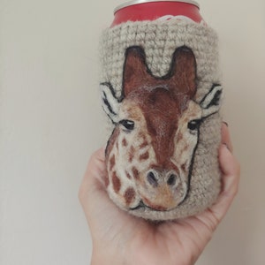 Giraffe can cozy Needle felted image 4