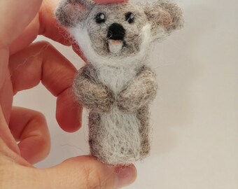 miniature koala needle felted sculpture