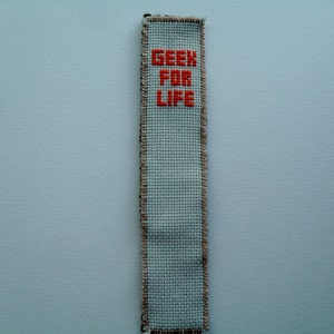 Geek for life cross stitch bookmark image 3