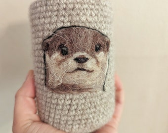 River otter can cozy  Needle felted