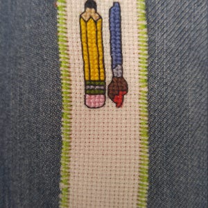 Artist / Teacher bookmark cross stitch