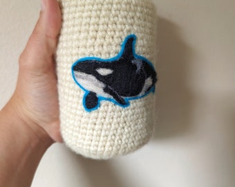 Orca can cozy Needle felted killer whale