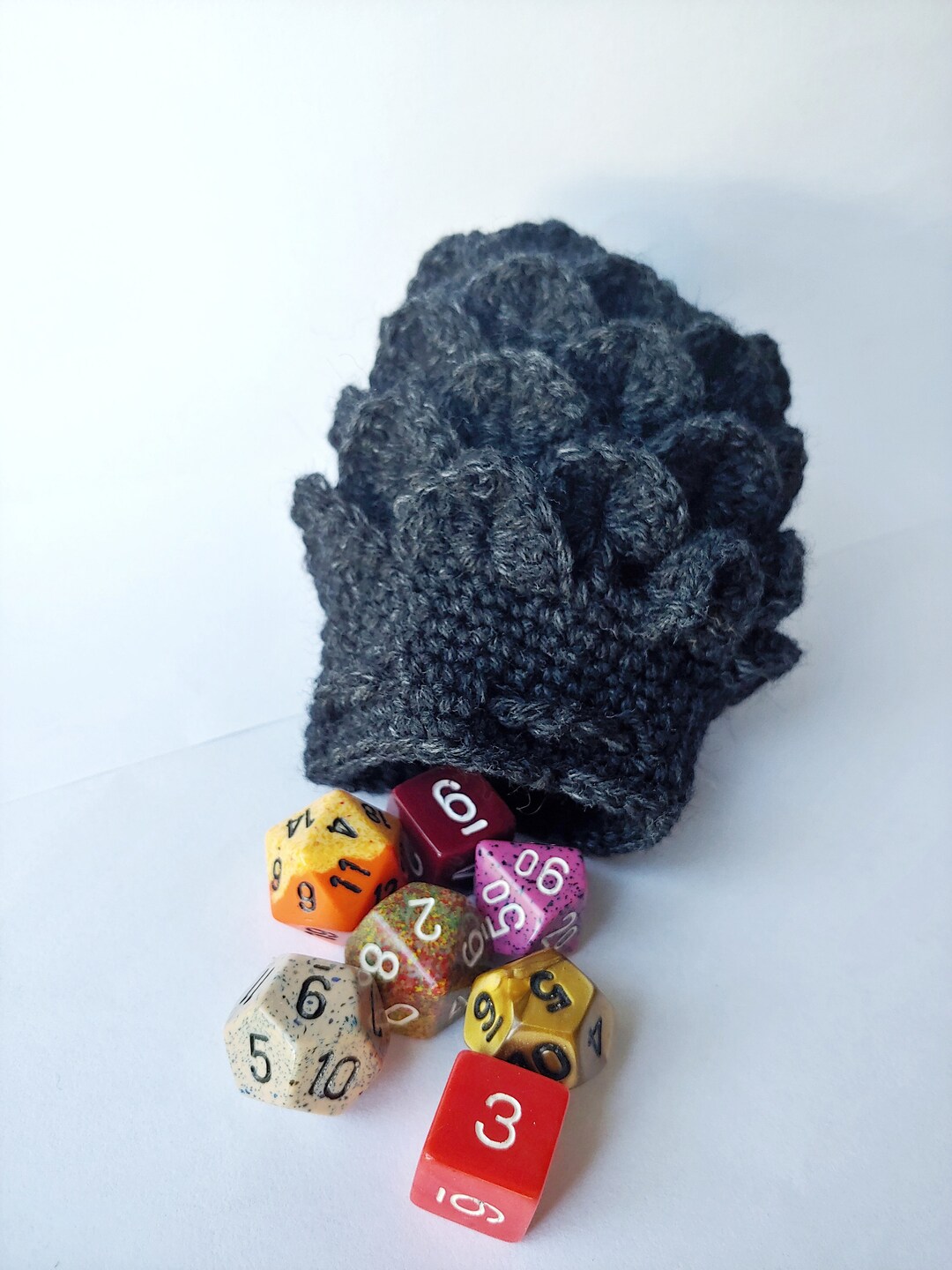 Scale Dice Bag Midnight Black , Crocodile Stitch Etsy