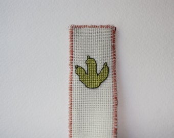 Dinosaur footprint bookmark cross stitch