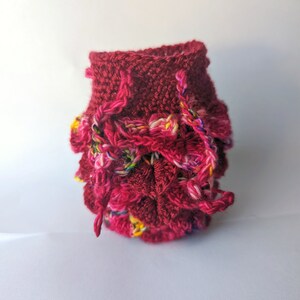 Scale Dice bag pink pop rock and red pouch / crocodile stitch