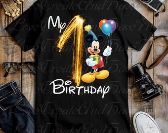 Mickey Mouse dorado de primer cumpleaños, caricatura personalizada, cumpleaños de niño, feliz cumpleaños, niño, cumpleaños, niño, PNG