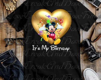 Es mi cumpleaños Mickey Mouse dorado personalizado dibujos animados cumpleaños niño PNG, feliz cumpleaños PNG, cumpleañero PNG