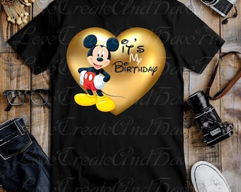Es mi cumpleaños Mickey Mouse dorado personalizado dibujos animados cumpleaños niño PNG, feliz cumpleaños PNG, cumpleañero PNG