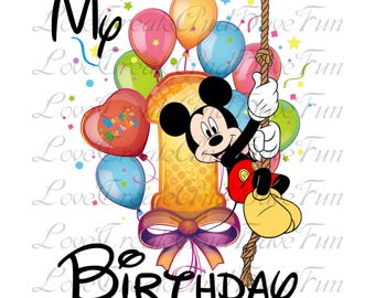 Mickey Mouse dorado de primer cumpleaños, caricatura personalizada, cumpleaños de niño, feliz cumpleaños, niño, cumpleaños, niño, PNG