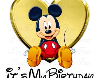Es mi cumpleaños Mickey Mouse dorado personalizado dibujos animados cumpleaños niño PNG, feliz cumpleaños PNG, cumpleañero PNG
