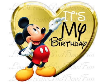 Es mi cumpleaños Mickey Mouse dorado personalizado dibujos animados cumpleaños niño PNG, feliz cumpleaños PNG, cumpleañero PNG