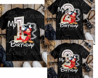 Mickey Mouse dorado personalizado para mi primer, segundo y tercer cumpleaños, caricatura personalizada, cumpleaños de niño, feliz cumpleaños, cumpleaños de niño